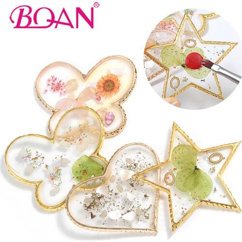 BQAN Crystal Resin Palette False Nail Tips Polish Gel Polish Drawing Painting Holder Nail Color Mixing DIY Art Display Manicure