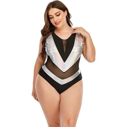One-piece Large Size Swimwear 2021 With Push Up Women Plus Size Swimsuit Closed Body Female Bathing Suit For Pool Beach Wear