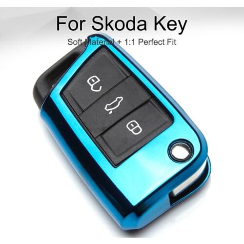 Car Key Case Cover Soft TPU for Skoda Fabia 3 2 Superb Octavia 1 2 3 RS A5 A7 Yeti Rapid Karoq Kodiaq Keyring Chain Accessories