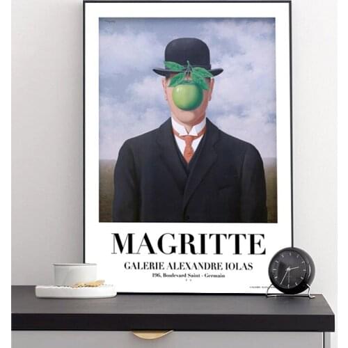 Figure Canvas Posters Funny Green Apples On Face Suit Man Wall Art Nordic Modern Canvas Paintings For Living Room Decor Pictures