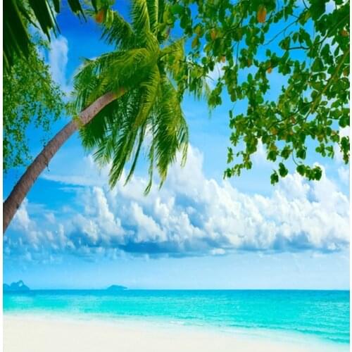 Sea Beach Coconut Tree Photography Backdrops Photo Props Studio Background 5x7ft