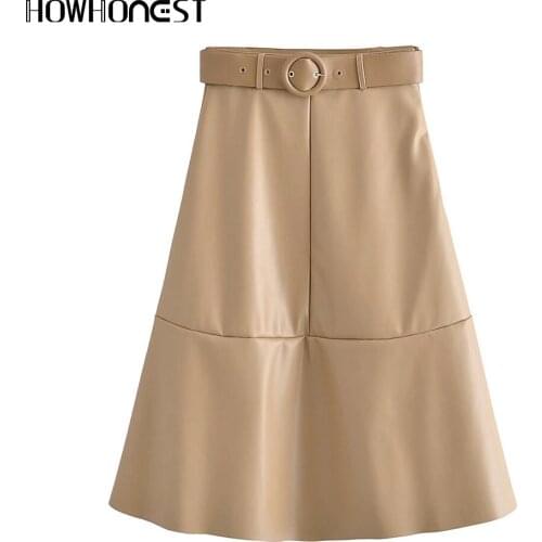 Женские кожаные юбки HOWHONEST China At AliExpress