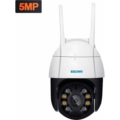 5MP Pan/Tilt AI Humanoid Detection Auto Tracking Cloud Storage Waterproof WiFi IP Camera with Two Way Audio Night Vision