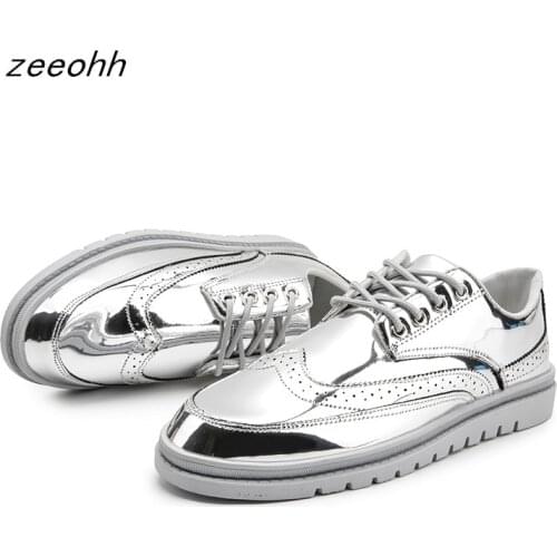 Large size mens footwear brand flats casual trainers for men gold fashion trend sneakers high quality unisex couple shoes