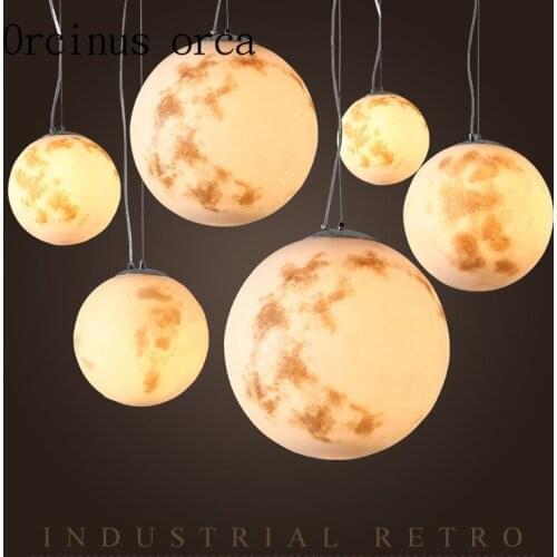 Nordic minimalist moon chandeliers restaurants cafes clothing stores personalized industrial wind chandeliers Postage free