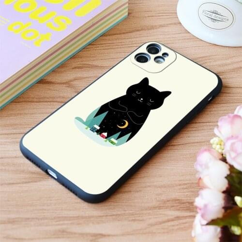 For iPhone Silent Night Print Soft Matt Apple iPhone Case 6 7 8 11 12 Plus Pro X XR XS MAX SE