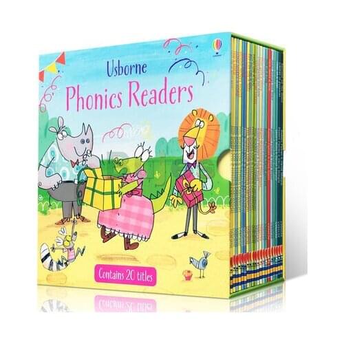 Usborne Phonics Readers Boxset, 20 Books/set, Gift Box Set English Book Children Educational Bedtime Story Picture Book