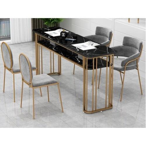 Manicure table and chair set = single small double manicure station wrought iron net celebrity manicure