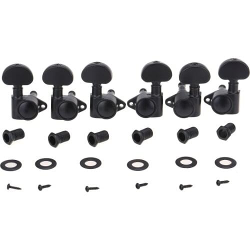 Musiclily Ultra 3L3R Roto Sealed Tuners Tuning Pegs Keys Machine Heads Set for Les Paul LP SG Electric or Acoustic Guitar, Black