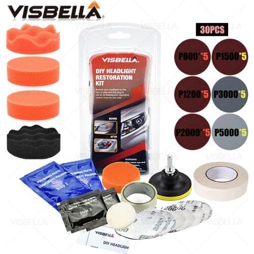 Car Headlight Restoration Polishing Kits Multipurpose Headlamp Lens Repair for Auto Motorcycle Improving Visibility And Security