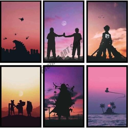 Canvas Painting Wall Art Japanese Cartoon Anime Luffy Sauron Posters and Prints Nordic Pictures for Living Children Room Decor