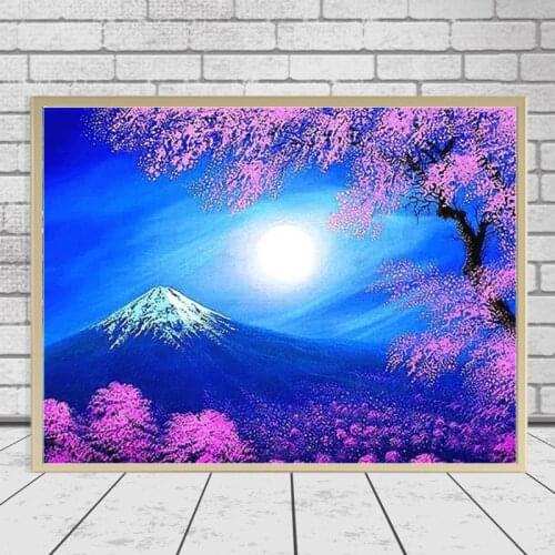 New hot Full diamond diamond painting tree moon rhinestone diamond embroidery landscape mosaic home decoration gift