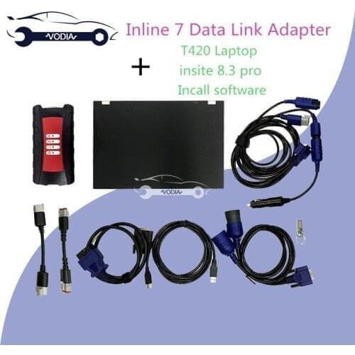 Full Set T420 Laptop+Diesel engine Inline7 Data Link Adapter + insite 8.5 pro Incall software diesel truck diagnostic scanners