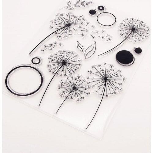 15x21cm Dandelion Transparent Clear Stamps Silicone Seals Roller Stamp DIY Scrapbooking Christmas Halloween Wedding Cards