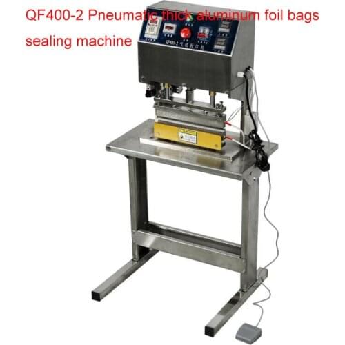 QF400-2 Pneumatic direct heat type constant two side heating wide stripe thick aluminum foil bag milk powder bag sealer