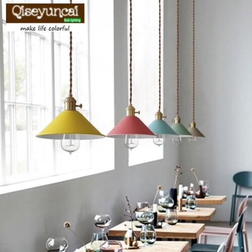 Qiseyuncai The Nordic minimalist modern creative Cafe Bar Restaurant bedroom Macarons umbrella Pendant lamp