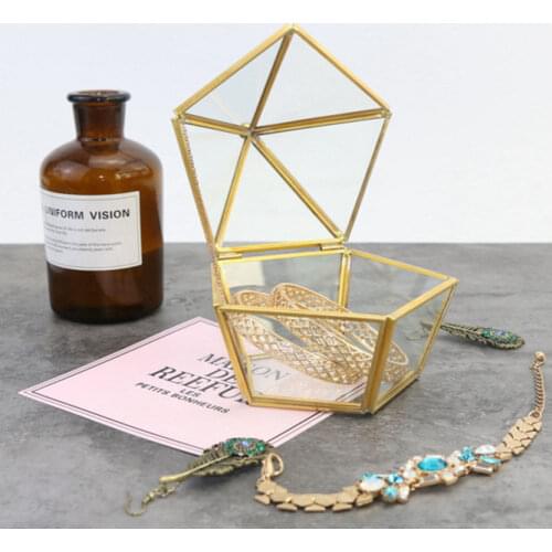 New Personalized Pentagon Jewelry Box Ring Bearer Pillow Rustic Wedding Ring Holder Box Proposal Engagement Gift Box Makeup Box