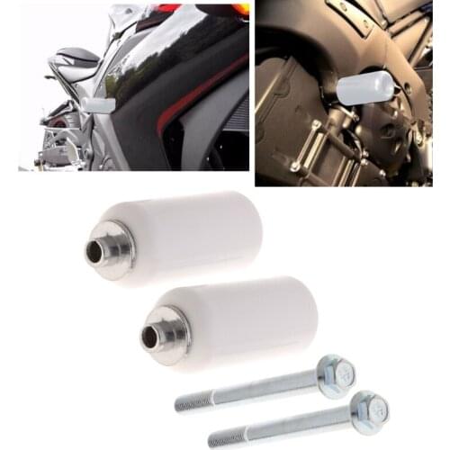 Frame Sliders Aluminum Alloy + Rubber, Universal Motorcycle Anti Crash Protector Compatible with Honda Yamaha Suzuki