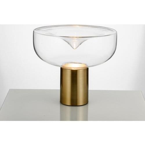Modern minimalist creative glass art living room table lamp golden iron bedside lamp bedroom