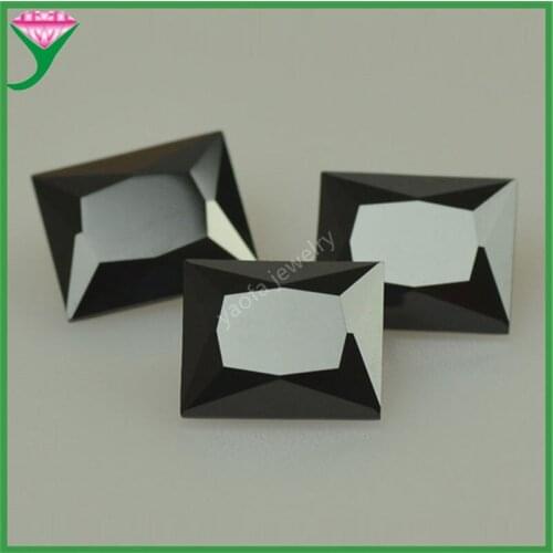 Wholesale 2x3~13x18mm Black Color Glass Beads Rectangle Shape Cut Loose Synthetic Gems Glass Stone For Jewelry