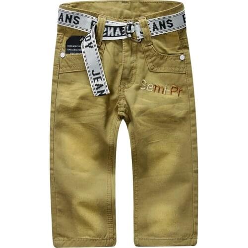 High quality cotton 100% woven pant khaki with cute emboridery 2016BP02 A