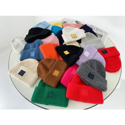 Women Knitted Wool Hat Autumn Winter 2021 New Unisex Lovely Cute Embroideried Decoration Women and Men Warm Caps