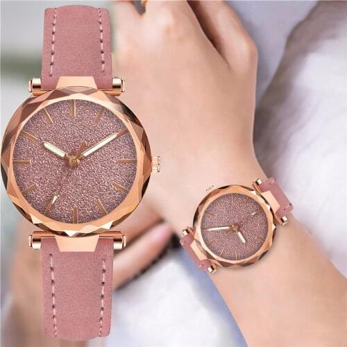 Women Simple Starry Sky Dial Fashion Watch Luxury Ladies Leather Quartz Wrist Watches Relogio Feminino Dropshipping