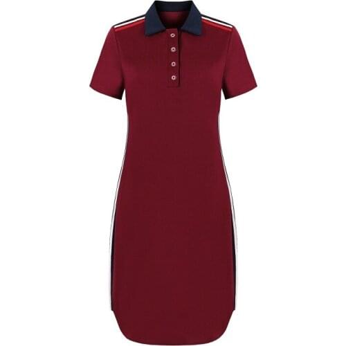 SISHION Women Polo Pencil Dress Shirt Short Sleeve Oversized XL-6XL Ladies Dress Plus Size Yellow Purple Pink Dresses QY0821