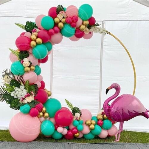 116pcs Flamingo Balloon Garland Arch Kit Rose Red Latex Balloon Metal Birthday Wedding Summer Tropical Party Decoration Global