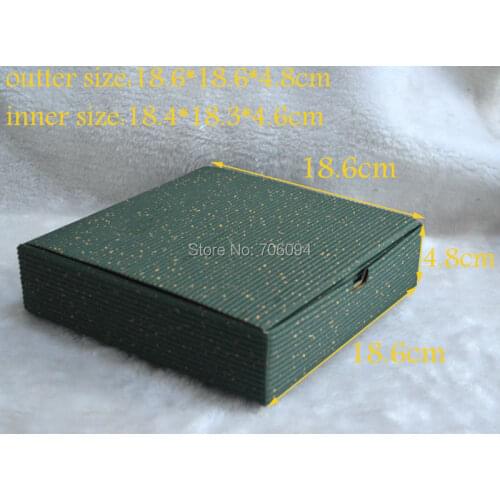 18.6*18.6*4.8CM20pcs/lot,Cosmetic/Jewerly green color Corrugated paper box with lid, handmade gift boxes,Essential oil /soap box