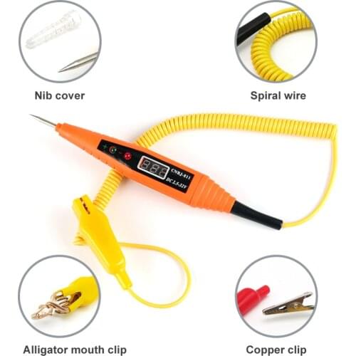 2.5-32V Car Digital Circuit Tester Pencil Electrical Diagnostic Tool Power Probe Voltage Test Pen Detector Copper LCD Screen