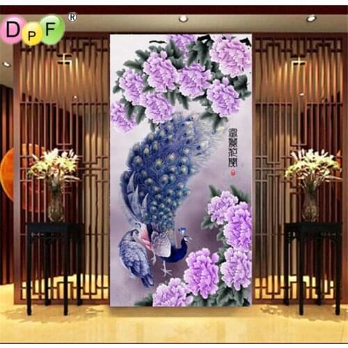 2018 Promotional 5d Cross Stitch Pink Peony Peacock Diamond Embroidery Painting Gift Home Decoration Flower Needle Mosaic