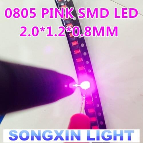 3000pcs/lot,Ultra Bright pink 0805 SMD LEDs PINK 2.0*1.2*0.8MM 3V-20MA SMD 0805 DIODES High light