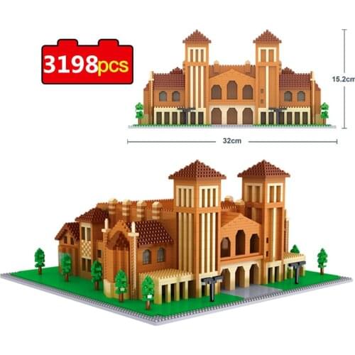 3198pcs World Architecture Building Blocks Caltech University School 3D DIY Mini Diamond Blocks Bricks Toys for Children Gifts