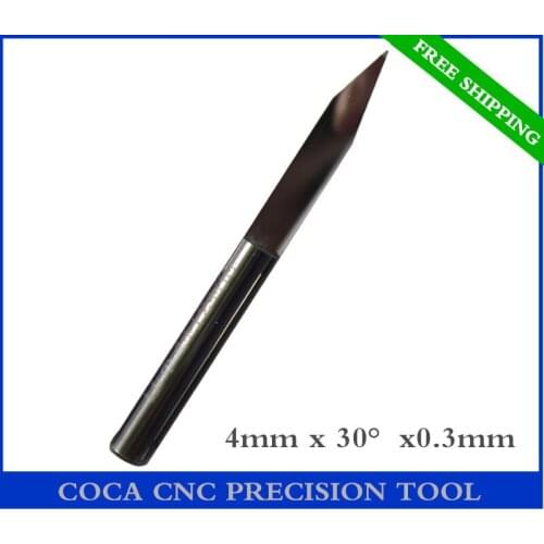 4mm*30degree*0.3mm,Freeshipping CNC woodworking insert router bit,solid carbide end mill,tungsten computer engraving bit,PVC,MDF