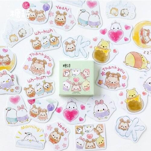 45pcs/pack Korean Cute Lovely Sticker Notebook DIY Decoration Sticky Album Diary Scrapbooking sticker for kids Stationery