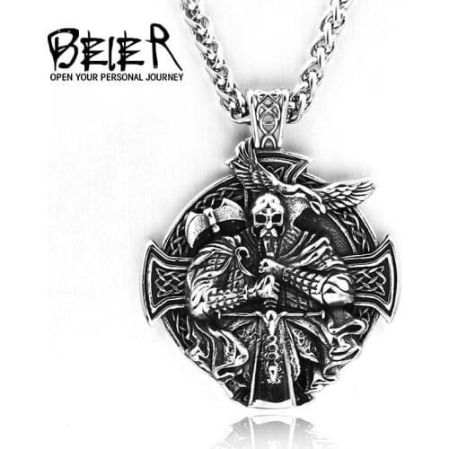BEIER Hot Fashion Personality Viking Hammer Of Thor Mjolnir Statement Pendant Necklace Delicate Jewelry for man BP8-457