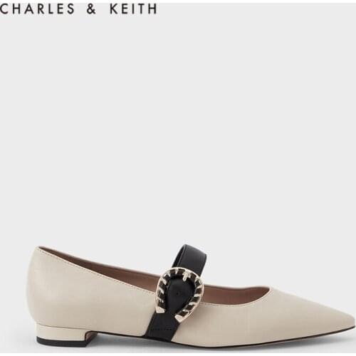 CHARLES＆KEITHNew Arrival for Spring2021SL1-70920004Womens metal buckle strap Mary Jane shoes