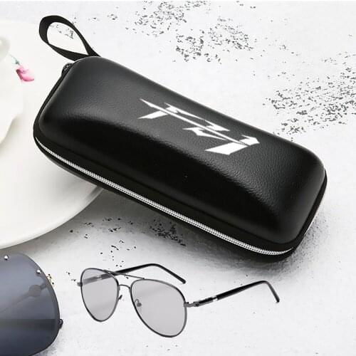 Black leather women man glasses Case sunglasses Case Box for Yamaha FZ1 FAZER 2010 2011 2012 2014 FZ1 motorcycle accessories