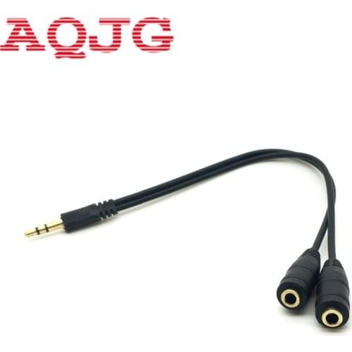 Dual Audio Line Headset 3.5 mm Jack Earphone Splitter One In Two Couples Lovers Adapter For iPhone Table Portable Media Player