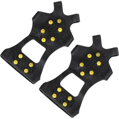 H7JC 1 Pair S M L XL 10 Studs Anti-Skid Snow Climbing Shoe Spikes Ice Grips Cleats Crampons Winter Climbing Anti Slip Shoes