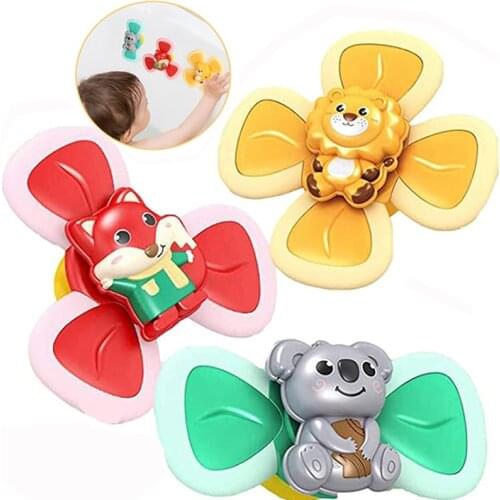 Baby Spin Top Bath Toys for Boy Children Bathing Sucker Spinner Suction Cup Toy for Kids Education 2 To 4 Years Rattles Teether