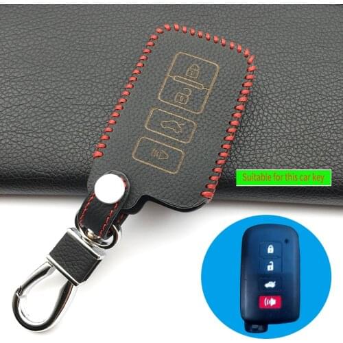 For Toyota leather car key case car-covers Fashion Men 4 Button remote control protection case cover Auto Accessories Car wallet