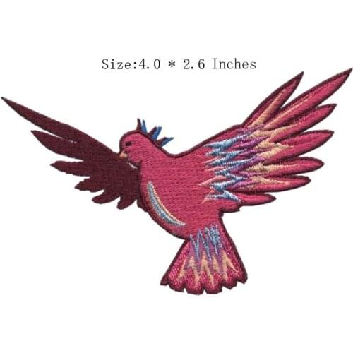 The red color bird 4.0"wide embroidery patch for red fabric/beautiful/the flying bird