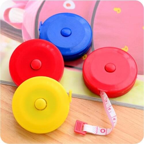1.5m Mini candy color small scale soft leather ruler automatic retractable plastic meter scale office and household products