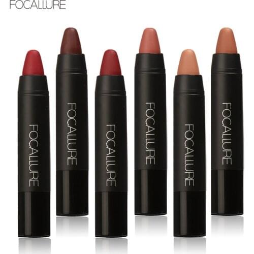 FOCALLURE 3 Colors Matte Lipstick Set Long Lasting Waterproof Velvet Silky Lip Stick Pencil Sexy Red Pink Lip Makeup TSLM2