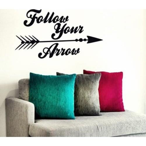 Follow your Arrow People Dart Quotes Love Life Wall Stickers for Living Room Home Art Decor Vinyl Decals Bedroom Poster YY100