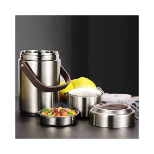 Stainless Steel Insulation Barrel Super Long Insulation Lunch Box 3 Multi-layer Large Capacity Adult Student Bento Box Lunch Bar