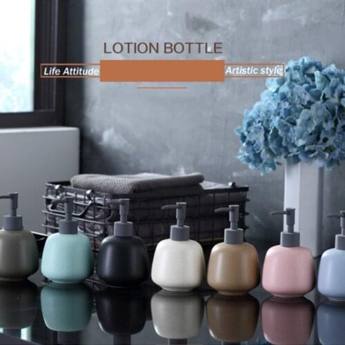 Nordic Ceramic Lotion bottle Essence Gel bottle Liquid Soap Dispenser Home Kitchen hand sanitizer Storage shampoo bottle 350ml