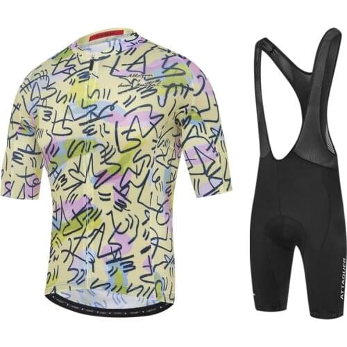 New Attaquer Bike Jersey Bib Sets Men Cycling Shirts Kit Short Sleeve Road Bicycle Uniform Outdoor Sport Bike Wear Tops Maillot